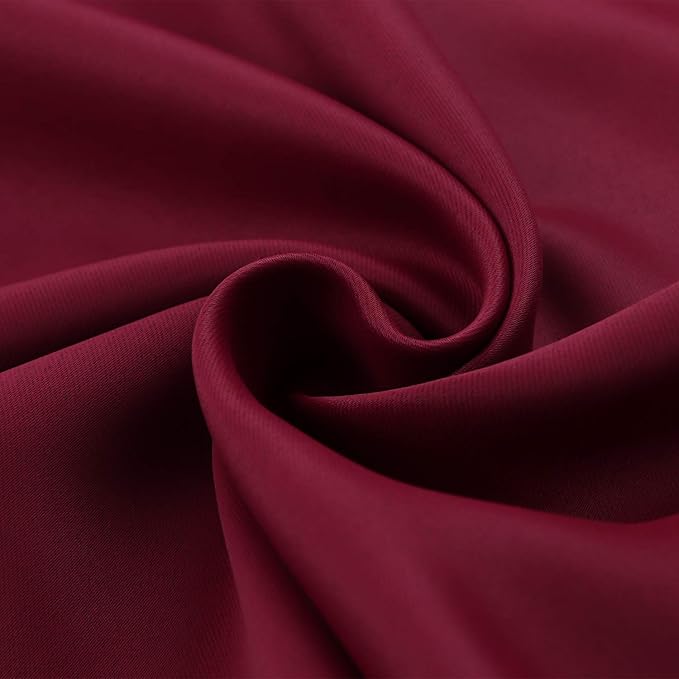 BGment Burgundy Blackout Curtains 36 Inches Long for Bedroom Kitchen Window - Short Length Thermal Insulated Drapes with Rod Pocket for Basement Cafe Bathroom, 42 x 36 Inch, 2 Panels