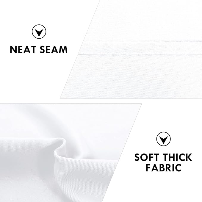 DWCN White Curtains for Living Room Thermal Insulated, 50% Light Blocking Curtains for Bedroom, Dining Room Window, W 42x L 45 Inch, Set of 2 Rod Pocket Curtain Panels