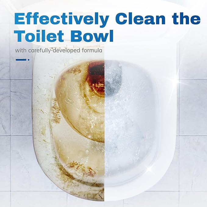Vacplus Toilet Bowl Cleaner Tablets 50 PACK, Automatic Toilet Bowl Cleaners with Bleach for Deodorizing and Descaling, Bathroom Cleaner Against Tough Stains
