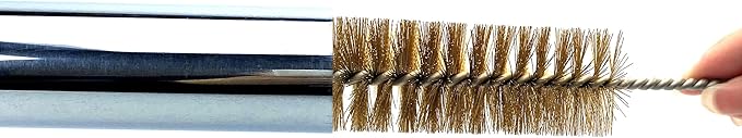 Pipe Cleaning Brush Set with Brass Bristles, 9 Piece Variety Pack for Auto Parts, Bottles,Tubes, Etc.