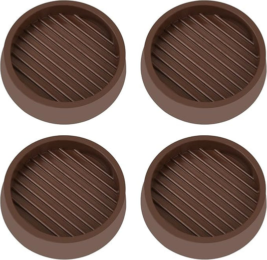 2X2 Round Rubber Caster Cups, Non Slip Furniture Pads, Anti-Slip Gripper, Anti Skid Furniture Feet, Anti Slide Floor Protector for Bed Couch Table Chair Stoppers (Brown, 4 Pack)