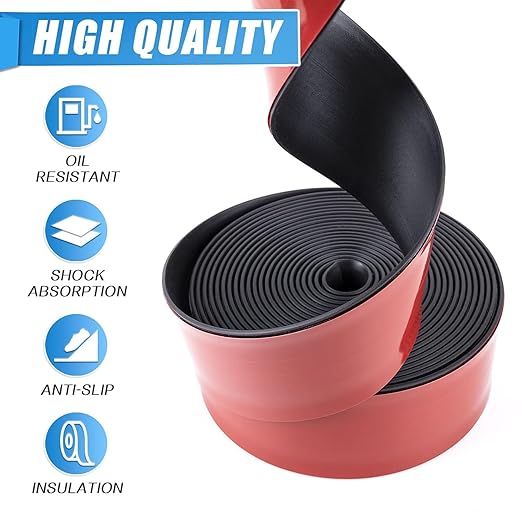 Adhesive Rubber Strips Neoprene Rubber Sheets, Rolls & Strips with Adhesive Backing Rubber Pads Self Stick Seal Rubber Gasket Adhesive Back for Matting Padding - 4" Wide x 1/16" Thick x 20' Long