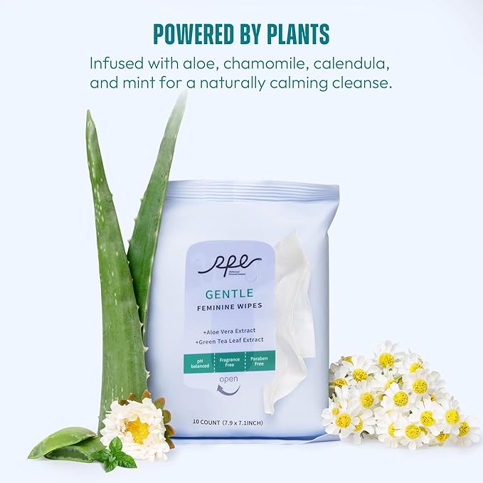 Large Feminine Wipes for Women, pH Balanced Soft Gentle Soothing Unscented Flushable Personal Hygiene Wipes for Intimate Period Care Portable to Go Sensitive Sanitary Wipes Travel (10ct, Pack of 20)