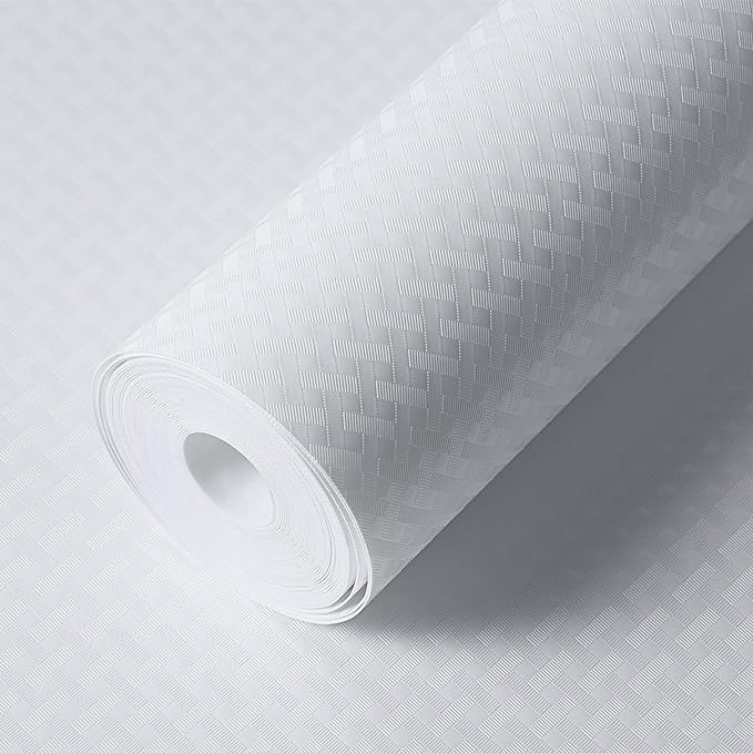 Shelf Liners for Kitchen Cabinets Refrigerator Liners Waterproof Kitchen Cupboard Liner Durable Plastic Drawer Mats EVA Non Adhesive Fridge Liner for Shelves - White 17.5 x 78.7 Inches