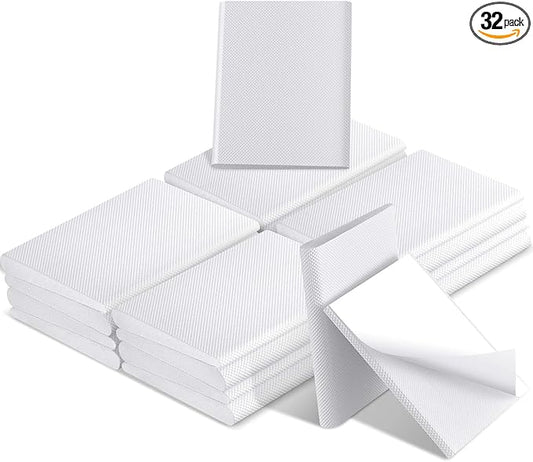 Zonon 32 Pieces Door Corner Seal Weatherstripping Exterior Door Frame Seal Draft Stopper Adhesive Corner Pads for Weather Stripping and Draft Protection (White)