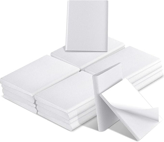 Zonon 64 Pieces Door Corner Seal Weatherstripping Exterior Door Frame Seal Draft Stopper Adhesive Corner Pads for Weather Stripping and Draft Protection (White)
