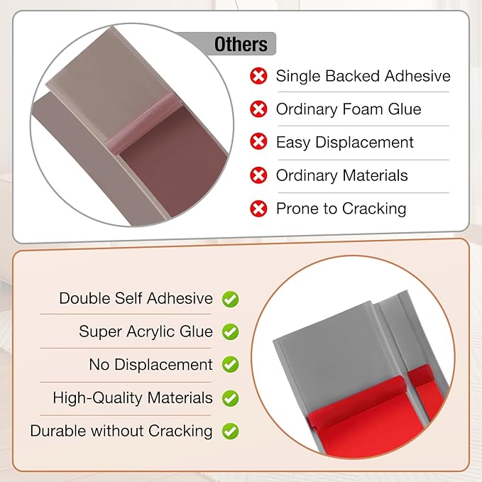 Floor Transition Strip Self Adhesive Vinyl Door Threshold for Doorways Carpet Edging Trim Overlap Edge Reducer for Laminate Floor, Carpet, Tile (Gray, 3/5" to 4/5", 6.6Ft)