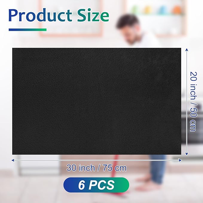 Newwiee 6 Pcs Extra Large Microfiber Cleaning Cloth 30" x 20" Washable Reusable Microfiber Towel Streak Free Lint Free Cloth for Cleaning Home Glass Office Window Bathrooms (Black)