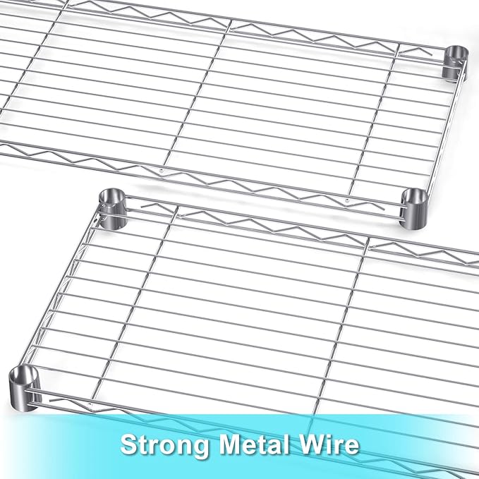 Auslar 5-Shelf Storage Shelves Heavy Duty 5 Tiers Standing Large Shelving Units Adjustable Metal Organizer Wire Rack, 14" x 36" x 72", Chrome
