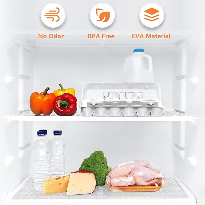 Shelf Liners for Kitchen Cabinets Refrigerator Liners Waterproof Kitchen Cupboard Liner Durable Plastic Drawer Mats EVA Material Non Adhesive Fridge Liner for Shelves - Clear 11.8 x 59 Inches