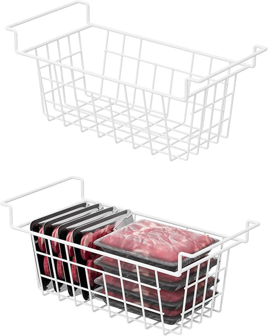 SANNO Chest Freezer Baskets, Deep Freezer Organizer Bins Sturdy Metal Wire Freezer Organizer for Home Kitchen, 17.5in