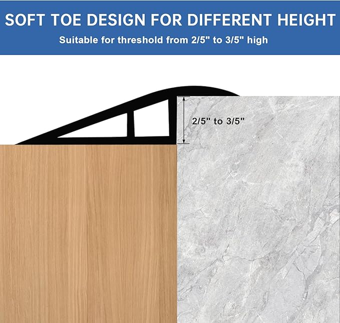 Vinyl Door Threshold Flooring Transition Strip Self Adhesive Carpet Edging Strip for Laminate Doorway Edge Threshold from 2/5" to 3/5" (Beige Wood Grain, 3.3 Ft)