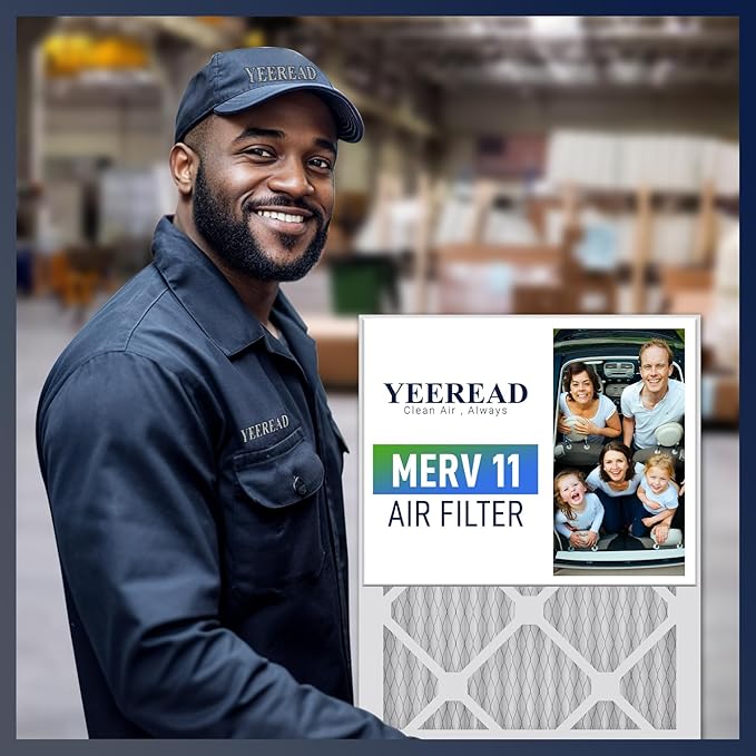 16x20x1 Air Filter, MERV 11, 6-Pack | Actual Size 15.7x19.7x0.75 |Compatible with HVAC, Air Conditioners & Furnaces– High Particle Capture & Smooth Airflow