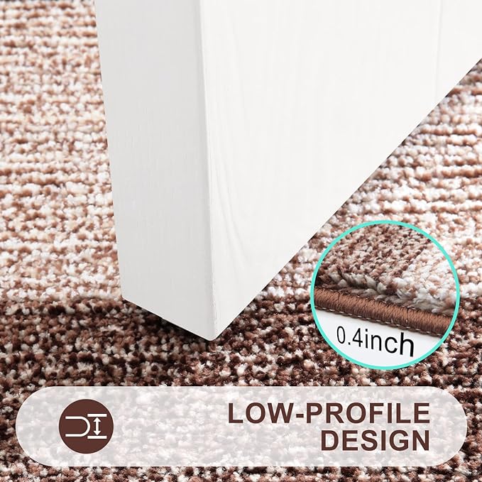Kitinjoy Indoor Outdoor Door Mat, 30x17 Non-Slip Absorbent Dirt Trapper, Low-Profile Washable Inside Entrance Front Floor Mat, Sturdy Soft Entry Doormats for Entryway, Brown