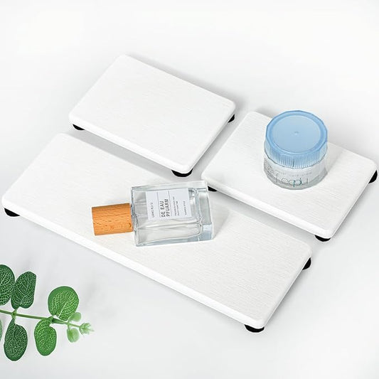 3PCS Stone Drying Tray, Water Absorbing Stone Tray for Sink, Stones Soap Trays, Fast Dry Diatomite Stones Mat,Used for Hand Soaps,Sponge,Toothbrush Holder in Bathroom Counter and Kitchen Sinks