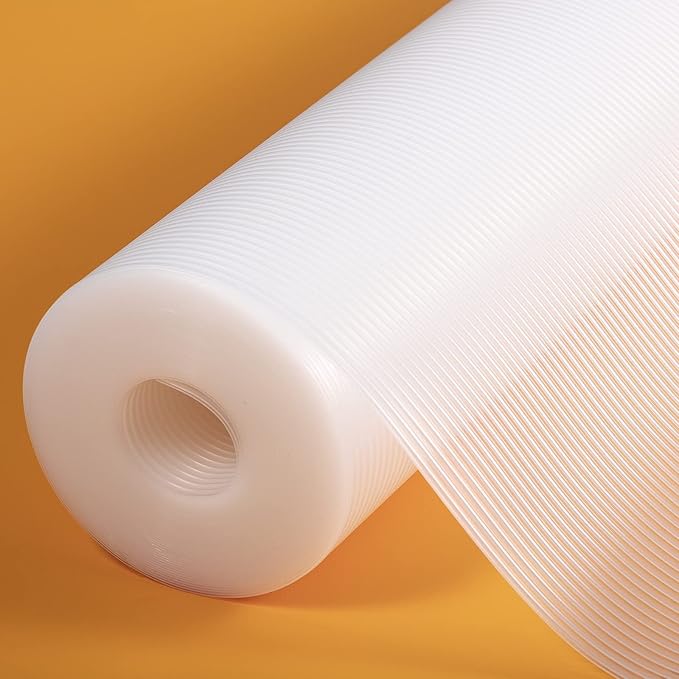 Shelf Liners for Kitchen Cabinets Non Adhesive Drawer Liner EVA Material Cupboard Mat Waterproof Refrigerator Mats Washable Fridge Liner for Cupboard and Desks Clear Shelf Liner 23.6 x 236.2 Inches