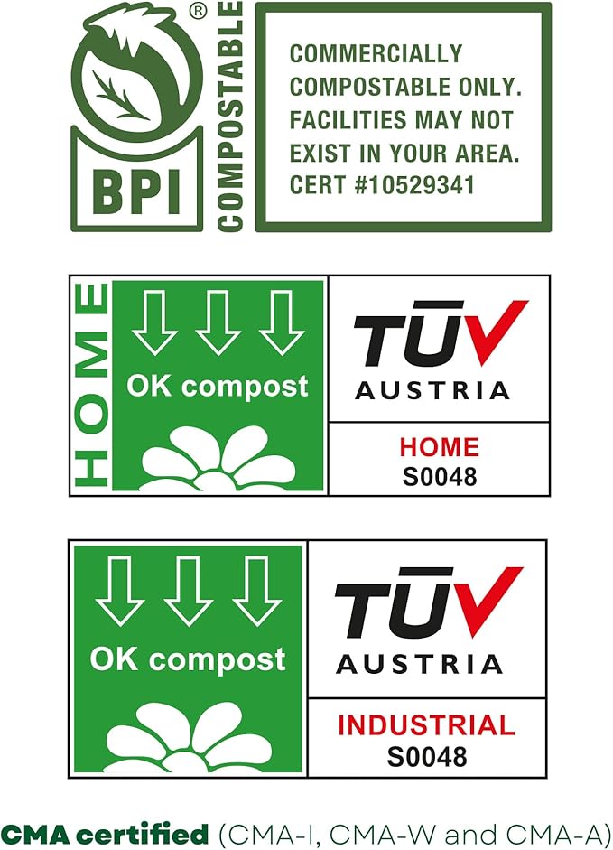 bioMat 35 Gallon Compostable Trash Bags for Lining Compost Bins, 10 Count, Biodegradable Trash Bags for Compost Bin, BPI ASTM D6400 and CMA Certified, Keep your Bin Clean