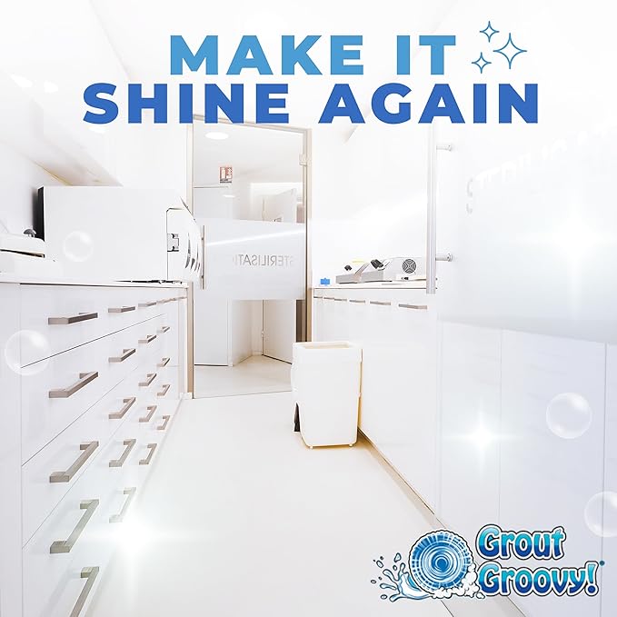 Electric Stand-Up Grout Cleaning Machine – Compact Lightweight Floor Scrubber for Tile, Bathroom & Kitchen Grout Lines | Easy-to-Use Deep Cleaner for Ceramic & Porcelain Tile Floors (Small)
