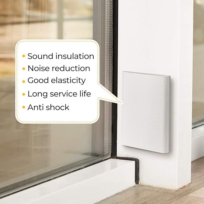 Zonon 64 Pieces Door Corner Seal Weatherstripping Exterior Door Frame Seal Draft Stopper Adhesive Corner Pads for Weather Stripping and Draft Protection (White)