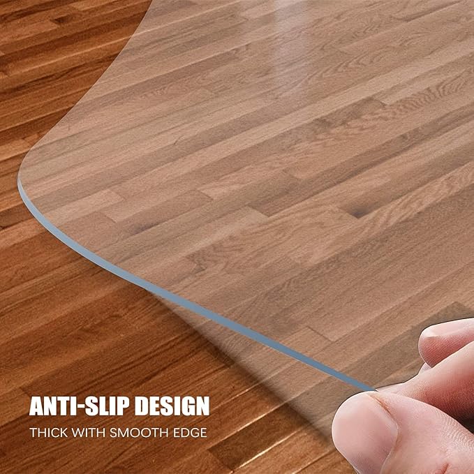 Kuyal Clear Chair Mat, Hard Floor Use, 6'×9' Transparent Office Home Floor Protector mat Chairmats (72" X 108" Rectangle)