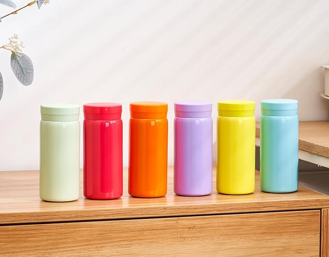 10oz Mini Water Bottle Stainless Steel Thermos Small Flask - Insulated Vacuum, Leak Proof, Keeps Drinks Hot/Cold - Ideal for Coffee, Tea, Water - Purple