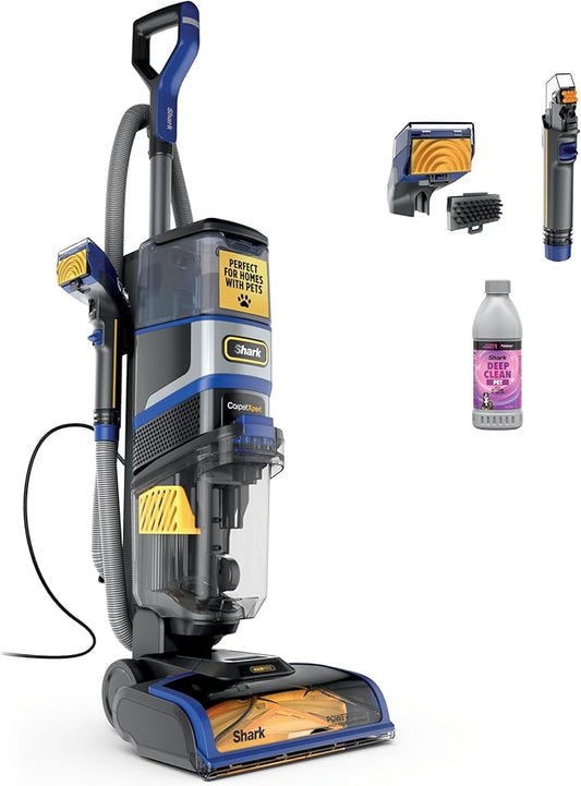 Shark CarpetXpert HairPro Upright Carpet, Area Rug & Upholstery Cleaner with Spot & Stain Remover, Perfect for Pets, Carpet Shampooer, 2 Cleaning Tools, Pet Cleaning Solution, Cobalt, EX251BRN