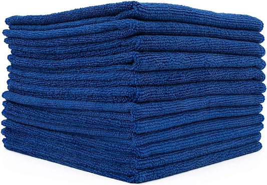 The Rag Company - All-Purpose Microfiber Terry Cleaning Towels - Commercial Grade, Highly Absorbent, Lint-Free, Streak-Free, Kitchens, Bathrooms, Offices, 300gsm, 14in x 14in, Royal Blue (12-Pack)