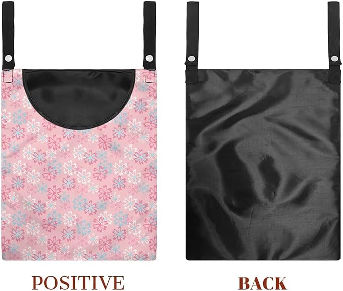 Clothes Pin Hanging Bag, Clothes Pins Bag Holder Outdoor 4.Stylish Clothespin Bag with Hanging Rope for Clothes Pin and Clothespin - Flower Pink