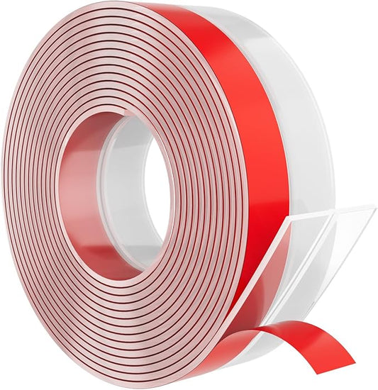 Heavy-Duty 36 ft x 2 in Weather Stripping, Extra Thick 2mm Door Draft Stopper Silicone Seal Strip for House and Glass Shower Doors for Collision and Side Gaps of Door and Windows, Clear