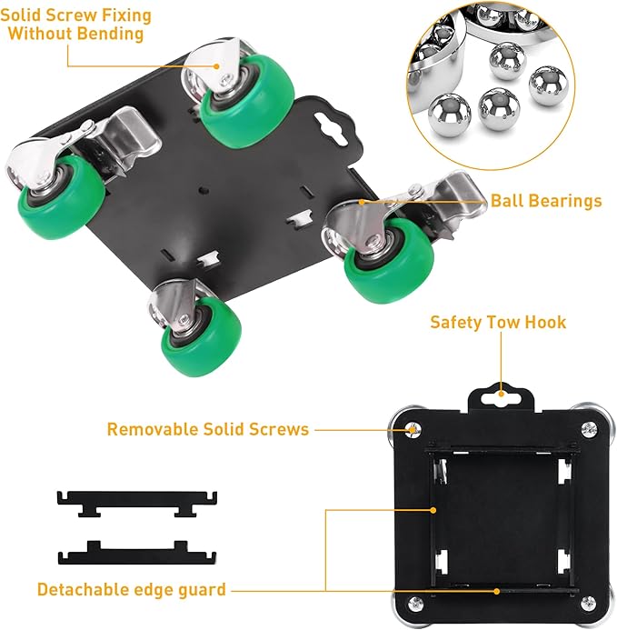 Furniture Movers with 4 Wheels,Heavy Duty Furniture Lift Mover Tool Set with 2000 lbs Load Capacity, Easy Sliders Dolly with Removable Side Guards&Brake, for Moving Appliance,Sofa etc