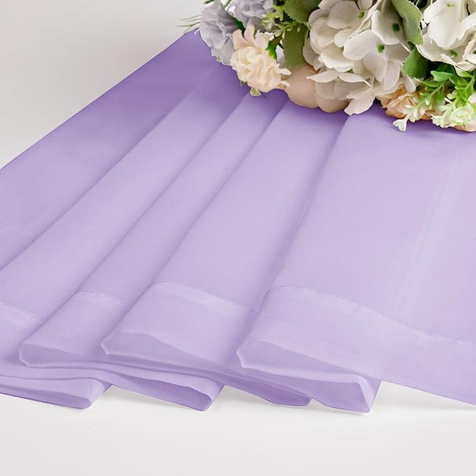 Chyhomenyc Lilac Sheer Curtains 84 Inch Length 2 Panels, Light Filtering Soft Airy Voile Rod Pocket Sheer Window Drapes for Bedroom Living Room, Each 42Wx84L Inches