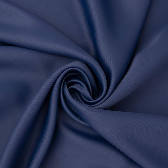 BGment Small Blackout Curtains 36 Inch Length for Window Over Sink - Half Drapes with Rod Pocket Privacy for Cafe Kitchen Window, Navy Blue, 2 Panels, 29 x 36 Inch