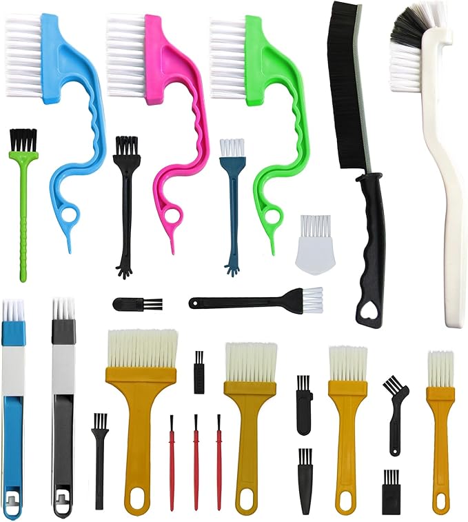 26Pcs Small Cleaning Brush,Crevice Cleaning Brushes Small Spaces,Gap Cleaning Tool Set,Window Groove Cleaning Brush,Crevice Cleaning Tool