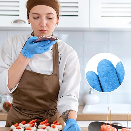 Disposable Nitrile Exam Gloves, Blue, Nitrile Gloves Disposable Latex Free, Medical Gloves, Cleaning Gloves, Food-Safe Rubber Gloves, Powder Free, Non-Sterile, 1000-ct Case (X-Small)