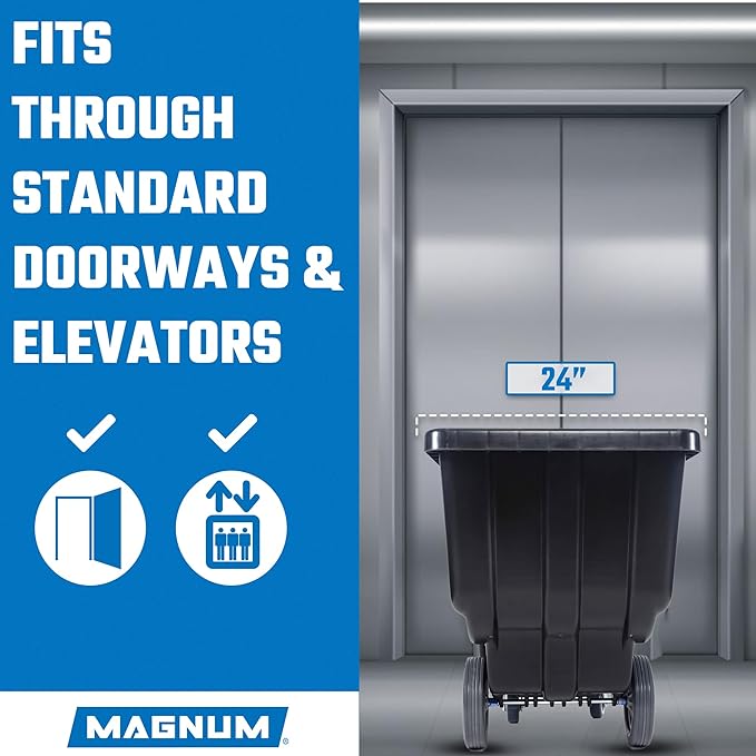 Tilt Truck, 1/2 Cu. Yd. Capacity Dump Cart with Heavy Duty 12” Wheels & 5” Casters for Handling, Transporting on Construction Jobsites, 750 lbs, Trash Cart with Wheels DUC12A-04PK (4-Pack)