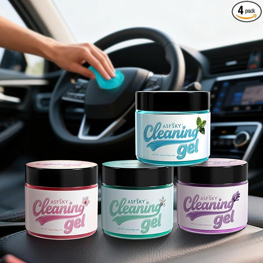 ASFSKY Car Cleaning Gel (Aromatherapy aroma) Dust Cleaning Putty Universal Car Interior Cleaner Keyboard Dust Remover Car Slime Gifts for Men Women girl（4 pack）