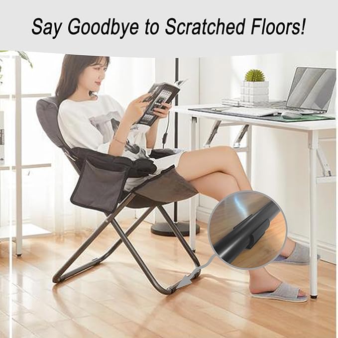 Rectangle U Shaped Chair Leg Tips Cap with Felt Pads,Furniture Feet Protectors Slide Smoothly Glides,Protect Hardwood Floor No Scratches No Noise,Fit 22mm(7/8inch) Diameter Tubular Legs (Black 8PCS)