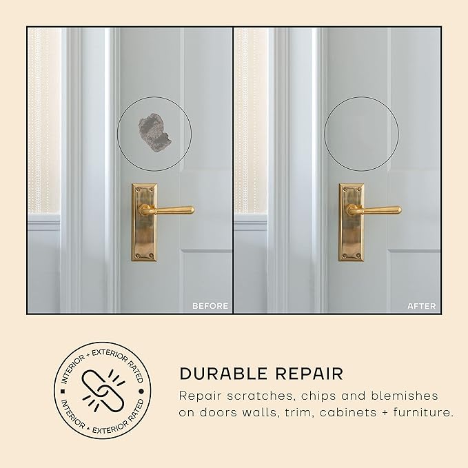 soto White Paint Touch Up, Multi-Surface, Satin Finish (No. 01 Perfect White) - 1.5 Ounces/45 Milliliters of Scratch Repair for Furniture, Walls, Cabinets, Trim, Doors, Indoor/Outdoor
