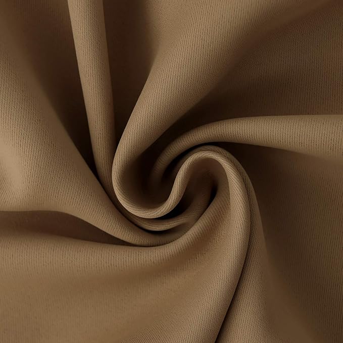 BGment Blackout Curtains for Bedroom 63 Inches Length - Rod Pocket Thermal Insulated 52 Inches Width Room Darkening Curtain Drapes for Living Room, 2 Panels, Taupe, 52 x 63 Inch