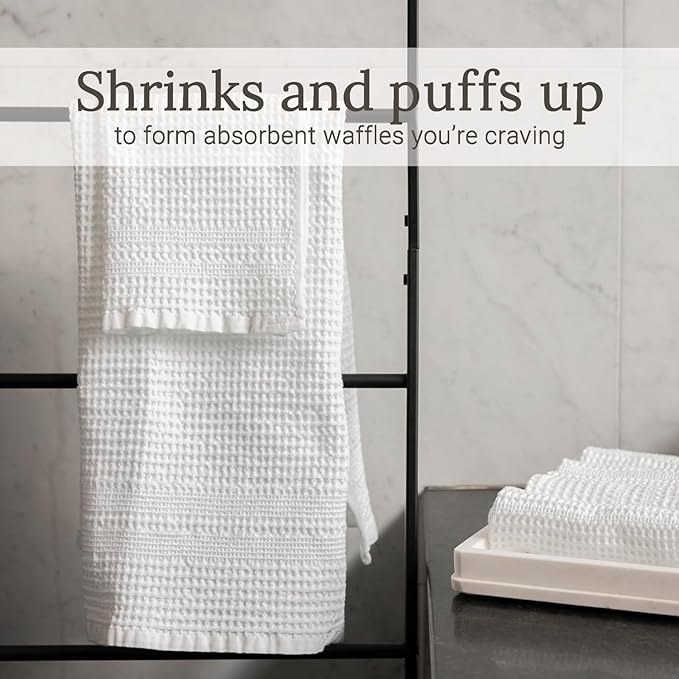 GILDEN TREE Waffle Bath Sheet Large Bath Towels Quick Dry Thin Body Towels, 40x80 Oversized Bath Towels for Adults, 2 Pack Bath Sheet Set, Classic Style (White)