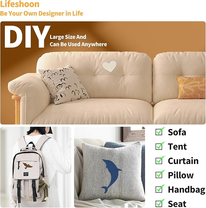 Fabric Repair Patches, Canvas Self-Adhesive Fabric Patches Tape Durable, DIY Large Canvas Repair for Sofa, Couches, Furniture, Chair, Clothing （3.5X79 Inch, Dark Grey）