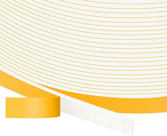 White Strong Adhesive Weather Stripping, Door Insulation Weather Strip，Door Seal Strip, Soundproof Weatherproof Weather Tape for Doors and Windows(1/4 in x 1/16 in x 66Ft)