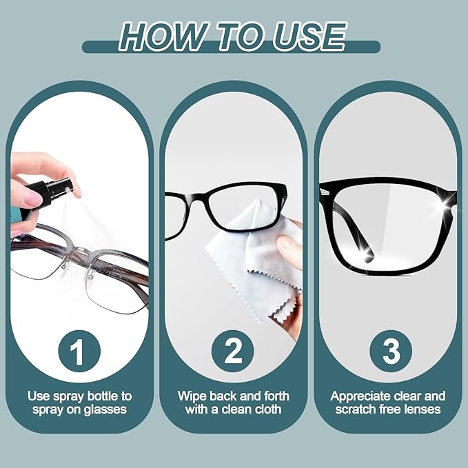 Eyeglass Scratch Remover for Lenses, Eyeglass Cleaner Spray, Glasses Lens Scratch Remover for Eyeglasses, Sunglasses Cleaning Kit (1PCS)