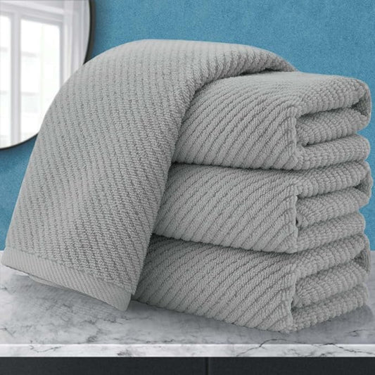 VOOVA & MOVAS Grey Hand Towels for Bathroom, Large 18" x 28" - 100% Cotton | Lightweight | Thick | Quick Dry | Soft | Absorbent, Bathroom Hand Towels Set of 4, Grey Towel Gift Set