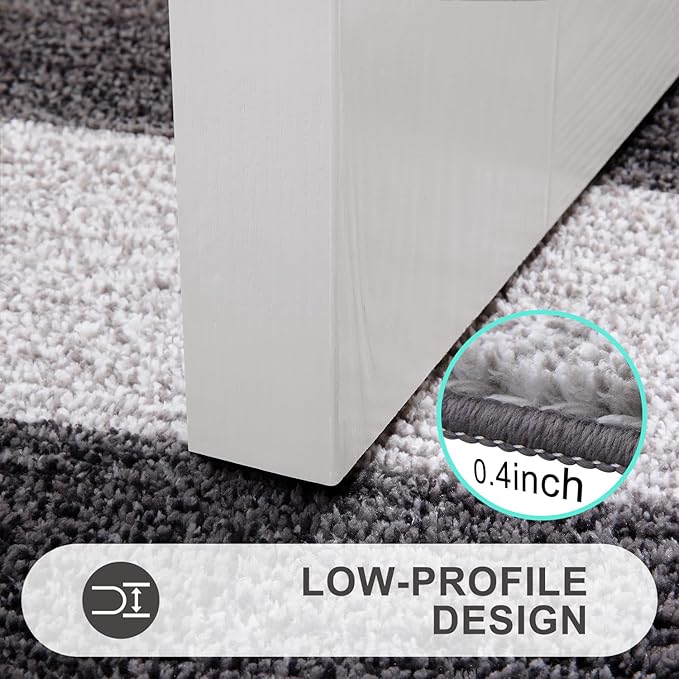 Kitinjoy Indoor Outdoor Door Mat, 48x32 Non-Slip Absorbent Dirt Trapper, Low-Profile Washable Inside Entrance Front Floor Mat, Sturdy Soft Entry Doormats for Entryway, Grey