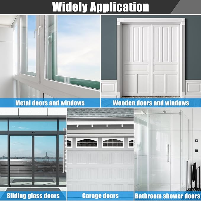 Draft Seal Tape for Doors and Windows 3 in x 10 Ft Silicone Weather Stripping Extra Thick 2mm Door Seal Strip with Strong Adhesive Draft Insulation Stopper Side Seal - Clear