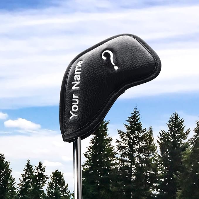 CRAFTSMAN GOLF 12pcs or 1pc Thick Synthetic Leather Golf Iron Head Covers Set Headcover Fit All Brands Callaway Ping Taylormade Cobra Etc. Also Custom Name