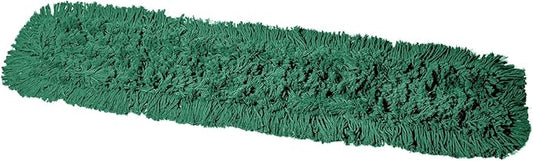 Commercial Dust Mop Replacement Head – 36 x 5 in. Cotton Nylon Reusable Mop Head – Industrial Dust Mop Refill for Floor Cleaning & Janitorial Supplies, Green