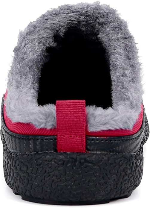 Womens Mens House Slippers Slip on Snow Winter Warm Fully Fur Lined Slippers Indoor Outdoor Shoes