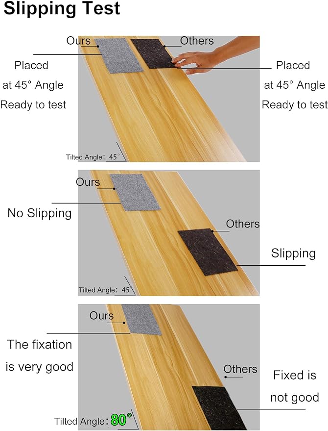 Non Slip Rug Pad Grippers - 2.5x9, 1/8" Thick, (Felt + Rubber) Double Layers Area Carpet Mat Tap, Provides Protection and Cushioning for Hardwood or Tile Floors